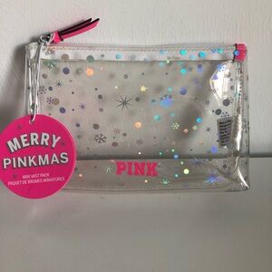 PINK Merry Pinkmas Clear Cosmetic Bag